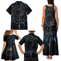 Skoll and Hati Viking Wolfs Family Matching Tank Maxi Dress and Hawaiian Shirt - Wonder Print Shop