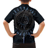 Skoll and Hati Viking Wolfs Kid Hawaiian Shirt - Wonder Print Shop