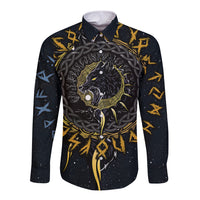 Skoll and Hati Viking Wolfs Long Sleeve Button Shirt - Wonder Print Shop