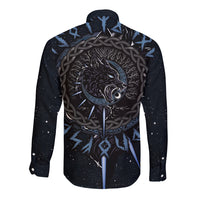 Skoll and Hati Viking Wolfs Long Sleeve Button Shirt - Wonder Print Shop