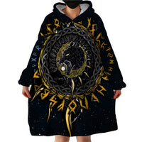 Skoll and Hati Viking Wolfs Wearable Blanket Hoodie - Wonder Print Shop