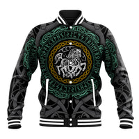 Viking Baseball Jacket Sleipnir symbol and viking pattern art - Wonder Print Shop