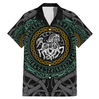 Viking Family Matching Mermaid Dress and Hawaiian Shirt Sleipnir symbol and viking pattern art - Wonder Print Shop