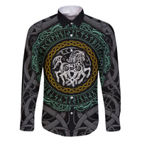 Viking Family Matching Puletasi Dress and Hawaiian Shirt Sleipnir symbol and viking pattern art - Wonder Print Shop