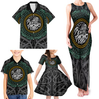 Viking Family Matching Tank Maxi Dress and Hawaiian Shirt Sleipnir symbol and viking pattern art - Wonder Print Shop