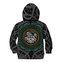 Viking Kid Hoodie Sleipnir symbol and viking pattern art - Wonder Print Shop