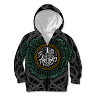 Viking Kid Hoodie Sleipnir symbol and viking pattern art - Wonder Print Shop