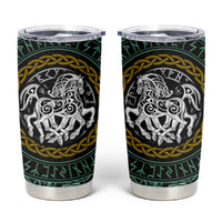 Viking Tumbler Cup Sleipnir symbol and viking pattern art - Wonder Print Shop