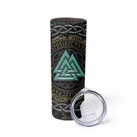 Viking Skinny Tumbler Cyan Valknut and Yggdrasil - Wonder Print Shop
