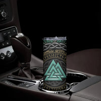 Viking Skinny Tumbler Cyan Valknut and Yggdrasil - Wonder Print Shop
