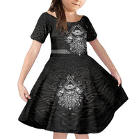 Viking Family Matching Short Sleeve Bodycon Dress and Hawaiian Shirt Norse Enigma Odin's Vision - Wonder Print Shop