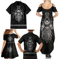 Viking Family Matching Summer Maxi Dress and Hawaiian Shirt Norse Enigma Odin's Vision - Wonder Print Shop