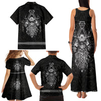 Viking Family Matching Tank Maxi Dress and Hawaiian Shirt Norse Enigma Odin's Vision - Wonder Print Shop