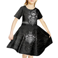 Viking Kid Short Sleeve Dress Norse Enigma Odin's Vision - Wonder Print Shop