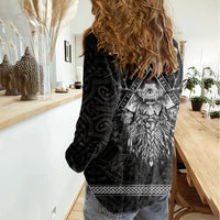 Viking Women Casual Shirt Norse Enigma Odin's Vision - Wonder Print Shop