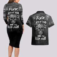 Skull Couples Matching Long Sleeve Bodycon Dress and Hawaiian Shirt I'll Keep You - Wonder Print Shop
