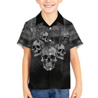 Skull Family Matching Short Sleeve Bodycon Dress and Hawaiian Shirt I'll Keep You - Wonder Print Shop