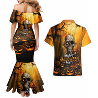 Happy Halloween Party Couples Matching Mermaid Dress and Hawaiian Shirt - Wonder Print Shop