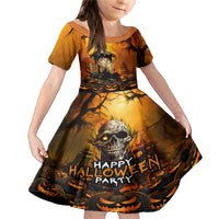 Happy Halloween Party Family Matching Mermaid Dress and Hawaiian Shirt - Wonder Print Shop