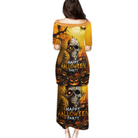 Happy Halloween Party Family Matching Puletasi Dress and Hawaiian Shirt - Wonder Print Shop