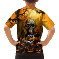 Happy Halloween Party Family Matching Short Sleeve Bodycon Dress and Hawaiian Shirt - Wonder Print Shop