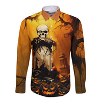 Happy Halloween Party Long Sleeve Button Shirt - Wonder Print Shop