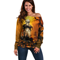 Happy Halloween Party Off Shoulder Sweater - Wonder Print Shop