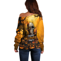 Happy Halloween Party Off Shoulder Sweater - Wonder Print Shop