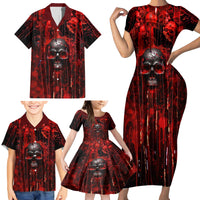 If You Kick Me When I'm Down You Better Pray I Don't Get Up Skull Family Matching Short Sleeve Bodycon Dress and Hawaiian Shirt - Wonder Print Shop