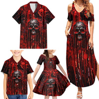 If You Kick Me When I'm Down You Better Pray I Don't Get Up Skull Family Matching Summer Maxi Dress and Hawaiian Shirt - Wonder Print Shop