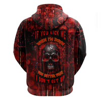 If You Kick Me When I'm Down You Better Pray I Don't Get Up Skull Hoodie - Wonder Print Shop