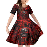 If You Kick Me When I'm Down You Better Pray I Don't Get Up Skull Kid Short Sleeve Dress - Wonder Print Shop