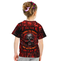 If You Kick Me When I'm Down You Better Pray I Don't Get Up Skull Kid T Shirt - Wonder Print Shop