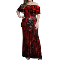 If You Kick Me When I'm Down You Better Pray I Don't Get Up Skull Off Shoulder Maxi Dress - Wonder Print Shop