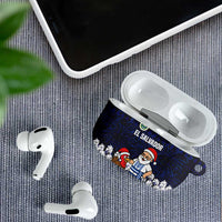 El Salvador Christmas AirPods Case with Santa Claus Turkey Fireworks Palm Trees and National Emblem Design - Wonder Print Shop