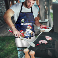 El Salvador Christmas Apron with Santa Claus Turkey Fireworks Palm Trees and National Emblem Design - Wonder Print Shop