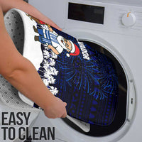 El Salvador Christmas Bathroom Set with Santa Claus Turkey Fireworks Palm Trees and National Emblem Design - Wonder Print Shop