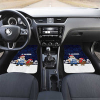 El Salvador Christmas Car Mats with Santa Claus Turkey Fireworks Palm Trees and National Emblem Design - Wonder Print Shop