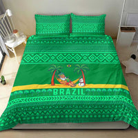 Brazil Christmas Bedding Set with Santa Relaxing in Hammock Palm Trees Snowman and Tribal Pattern Design - Wonder Print Shop