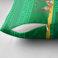 Brazil Christmas Pillow Cover with Santa Relaxing in Hammock Palm Trees Snowman and Tribal Pattern Design - Wonder Print Shop