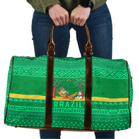 Brazil Christmas Travel Bag with Santa Relaxing in Hammock Palm Trees Snowman and Tribal Pattern Design - Wonder Print Shop