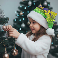 Brazil Christmas Santa Hat with Tropical Santa Tribal Pattern National Colors and Merry Christmas Text Design - Wonder Print Shop