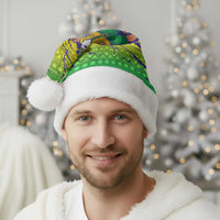 Brazil Christmas Santa Hat with Tropical Santa Tribal Pattern National Colors and Merry Christmas Text Design - Wonder Print Shop