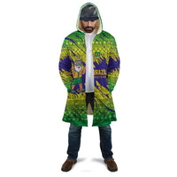 Brazil Christmas Cloak with Tropical Santa Tribal Pattern National Colors and Merry Christmas Text Design - Wonder Print Shop