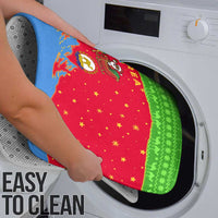 Eritrea Christmas Bathroom Set with Santa Claus Camel Sleigh National Emblem and Red Green Blue Pattern - Wonder Print Shop