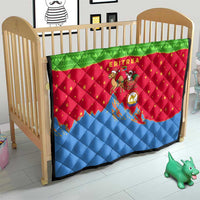 Eritrea Christmas Quilt with Santa Claus Camel Sleigh National Emblem and Red Green Blue Pattern - Wonder Print Shop