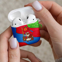 Eritrea Christmas AirPods Case with African Santa Gingerbread Harp National Flag Colors and Festive Pattern Design - Wonder Print Shop