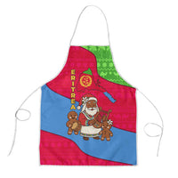 Eritrea Christmas Apron with African Santa Gingerbread Harp National Flag Colors and Festive Pattern Design - Wonder Print Shop