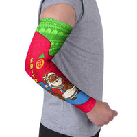 Eritrea Christmas Arm Sleeves with African Santa Gingerbread Harp National Flag Colors and Festive Pattern Design - Wonder Print Shop