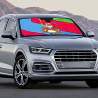 Eritrea Christmas Auto Sun Shade with African Santa Gingerbread Harp National Flag Colors and Festive Pattern Design - Wonder Print Shop